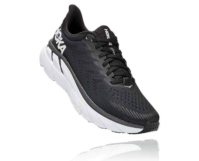 Hoka Clifton 7 Road Running Shoes - Black White