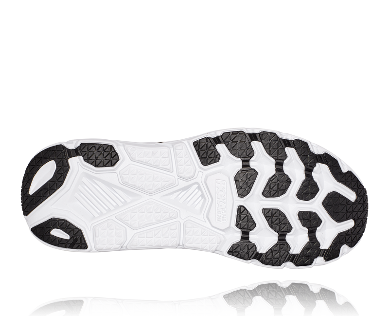 Hoka Clifton 7 Wide Road Running Shoes - Black White-5