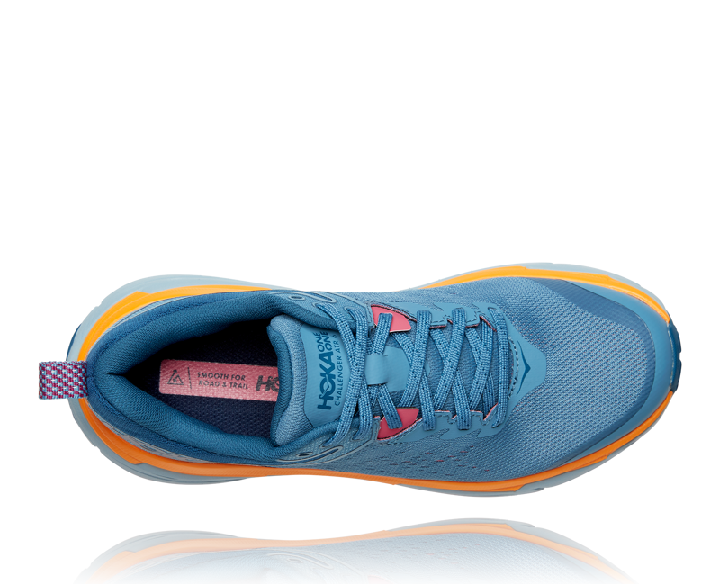 Hoka Challenger 6 Womens Trail Running Shoes - Provincial Blue Saffron-4
