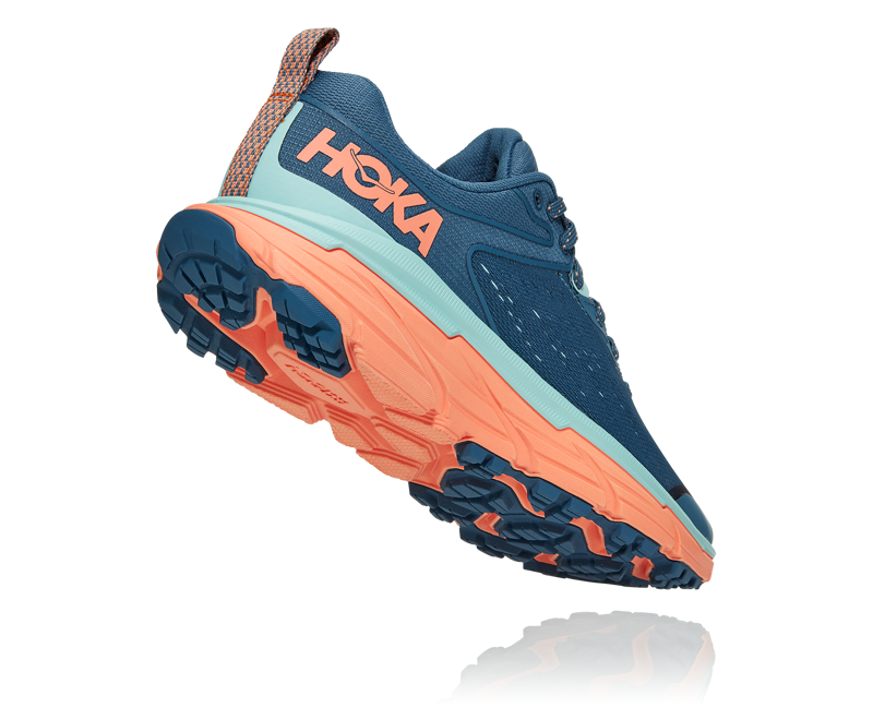 Hoka Challenger ATR 6 Womens Trail Running Shoes - Real Teal Cantaloupe-2