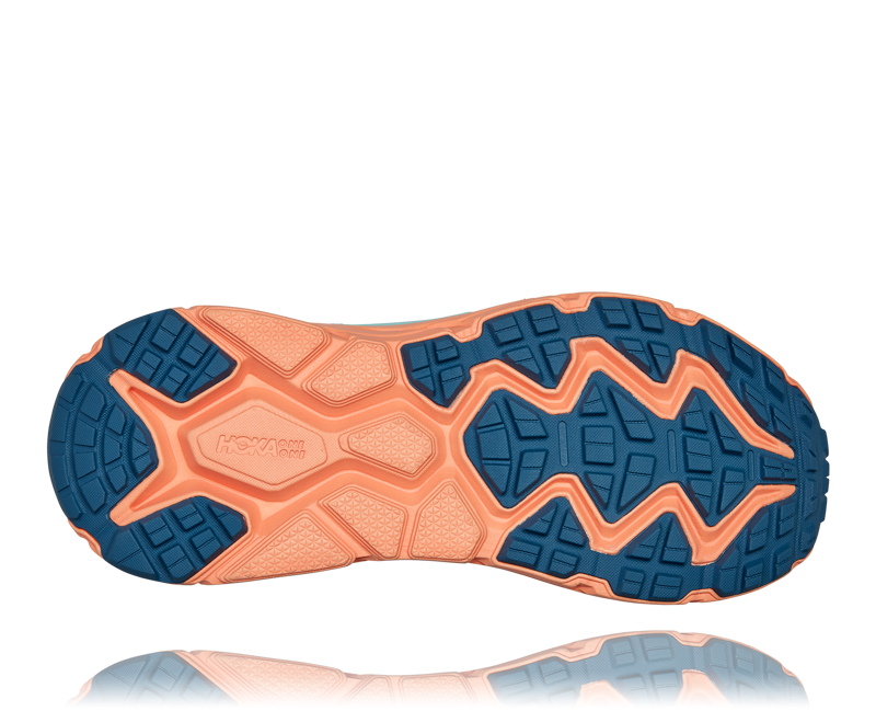 Hoka Challenger ATR 6 Womens Trail Running Shoes - Real Teal Cantaloupe-5