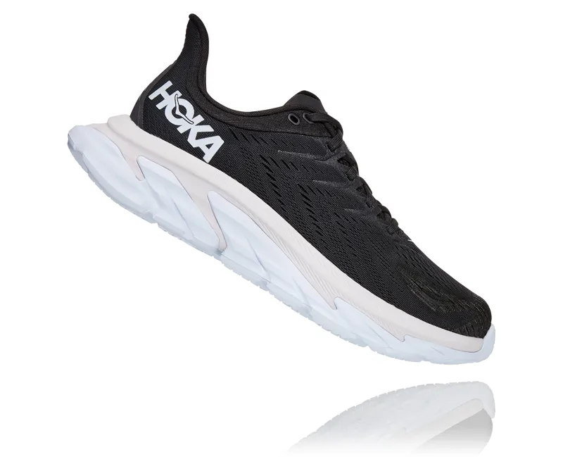 Hoka Clifton Edge Mens Road Running Shoe - Black White-1