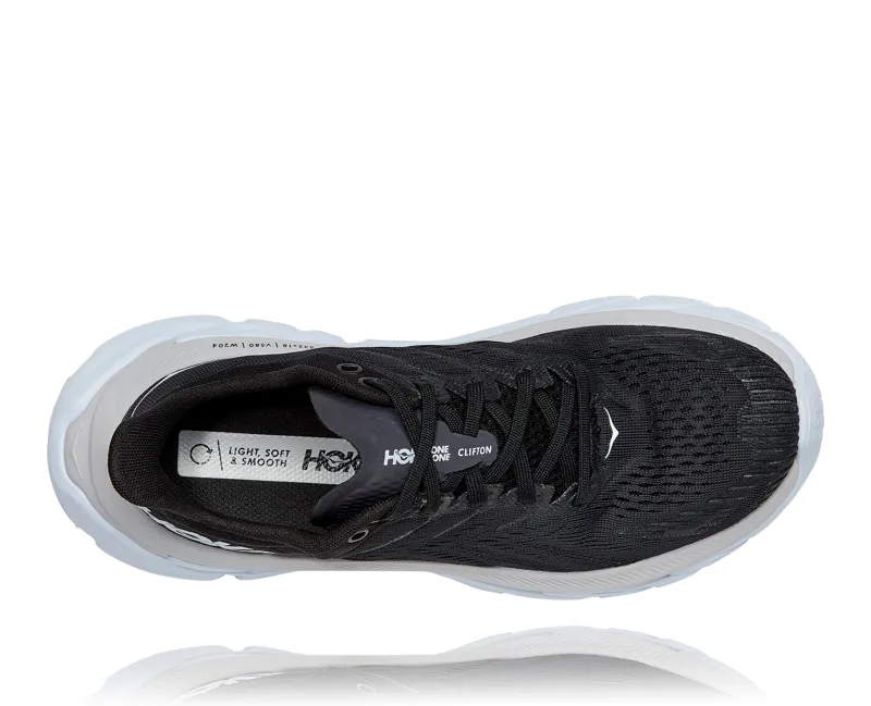 Hoka Clifton Edge Mens Road Running Shoe - Black White-4