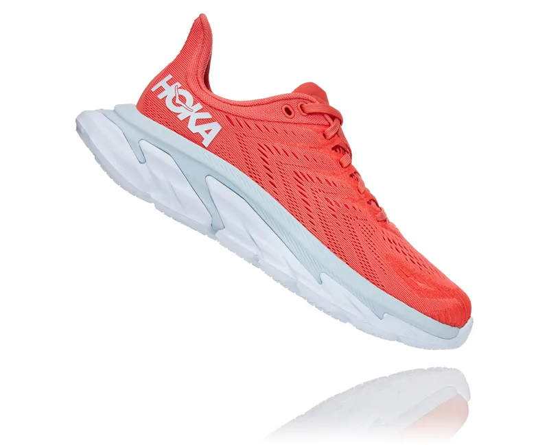 Hoka Clifton Edge Womens Road Running Shoe Hot Coral Run Ride