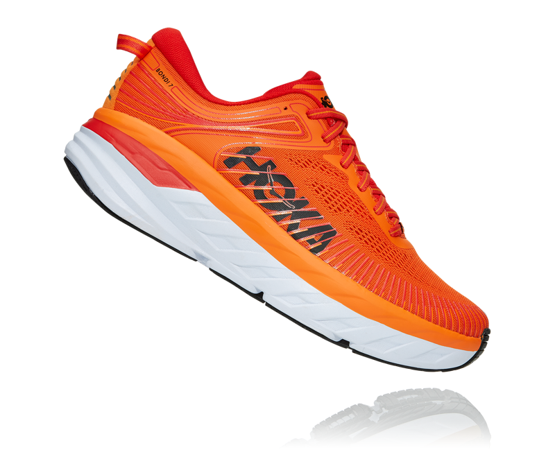 Hoka Bondi 7 Road Running Shoes - Persimmon Orange Fiesta-1