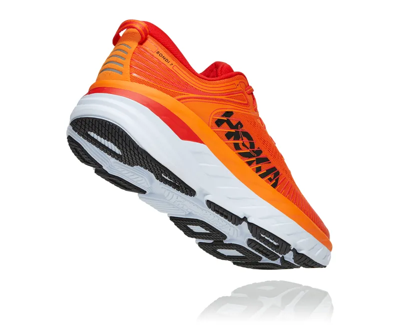 Hoka Bondi 7 Road Running Shoes - Persimmon Orange Fiesta-2