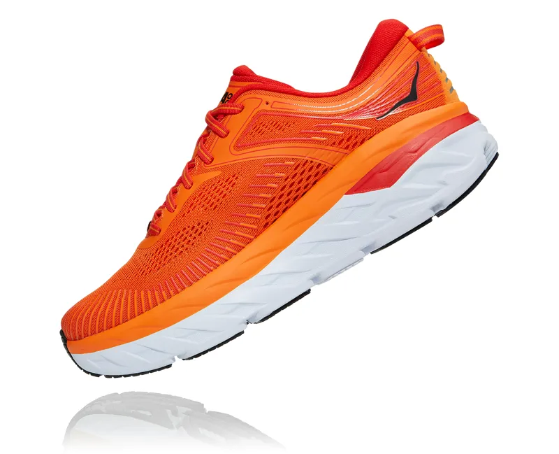 Hoka Bondi 7 Road Running Shoes - Persimmon Orange Fiesta-3