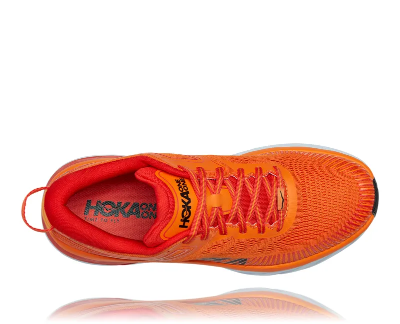 Hoka Bondi 7 Road Running Shoes - Persimmon Orange Fiesta-4