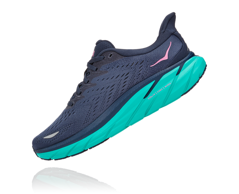 Hoka Clifton 8 Womens Wide Running Shoe - Outer Space Atlantis-3
