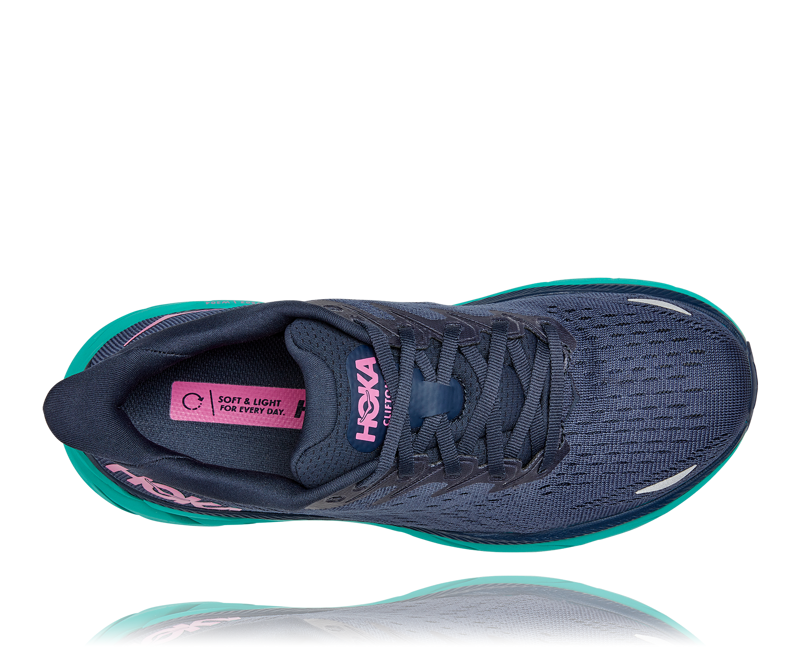Hoka Clifton 8 Womens Wide Running Shoe - Outer Space Atlantis-4