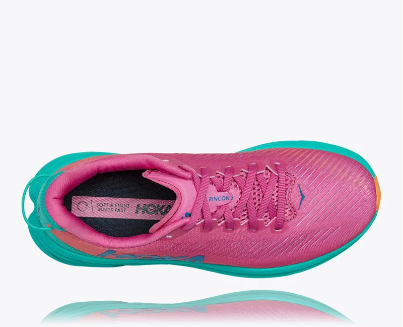 Hoka Womens Rincon 3 Road Running Shoes - Phlox Pink Atlantis-4