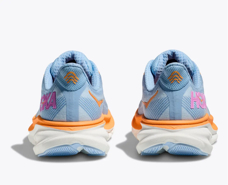 Hoka Clifton 9 Wide Fit Womens Road Running Shoes - Airy Blue Ice Water-2