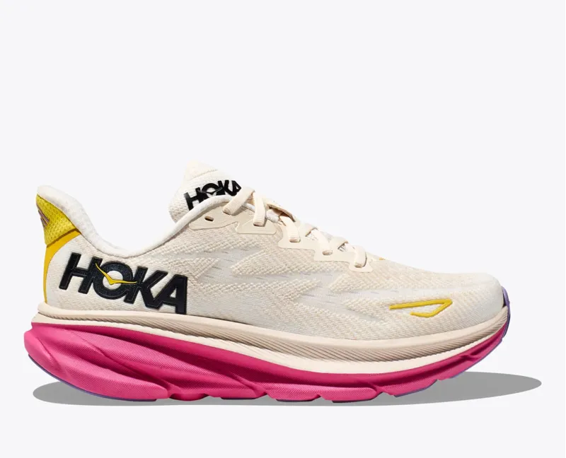 Hoka Womens Clifton 9 Road Running Shoes - Eggnog Blanc De Blanc