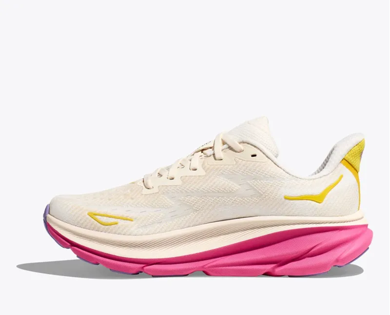 Hoka Womens Clifton 9 Road Running Shoes - Eggnog Blanc De Blanc-2