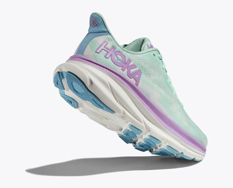 Hoka Clifton 9 Wide Fit Road Running Shoes - Sunlit Ocean Lilac Mist-1