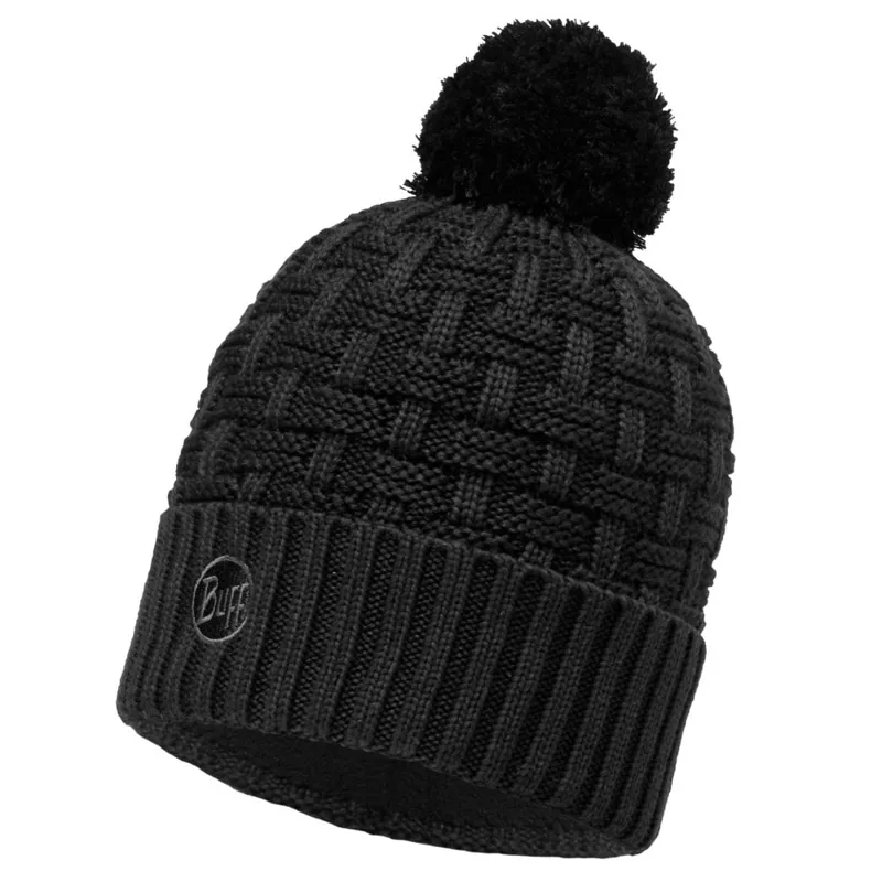 Buff Airon Knitted and Polar Hat - Black