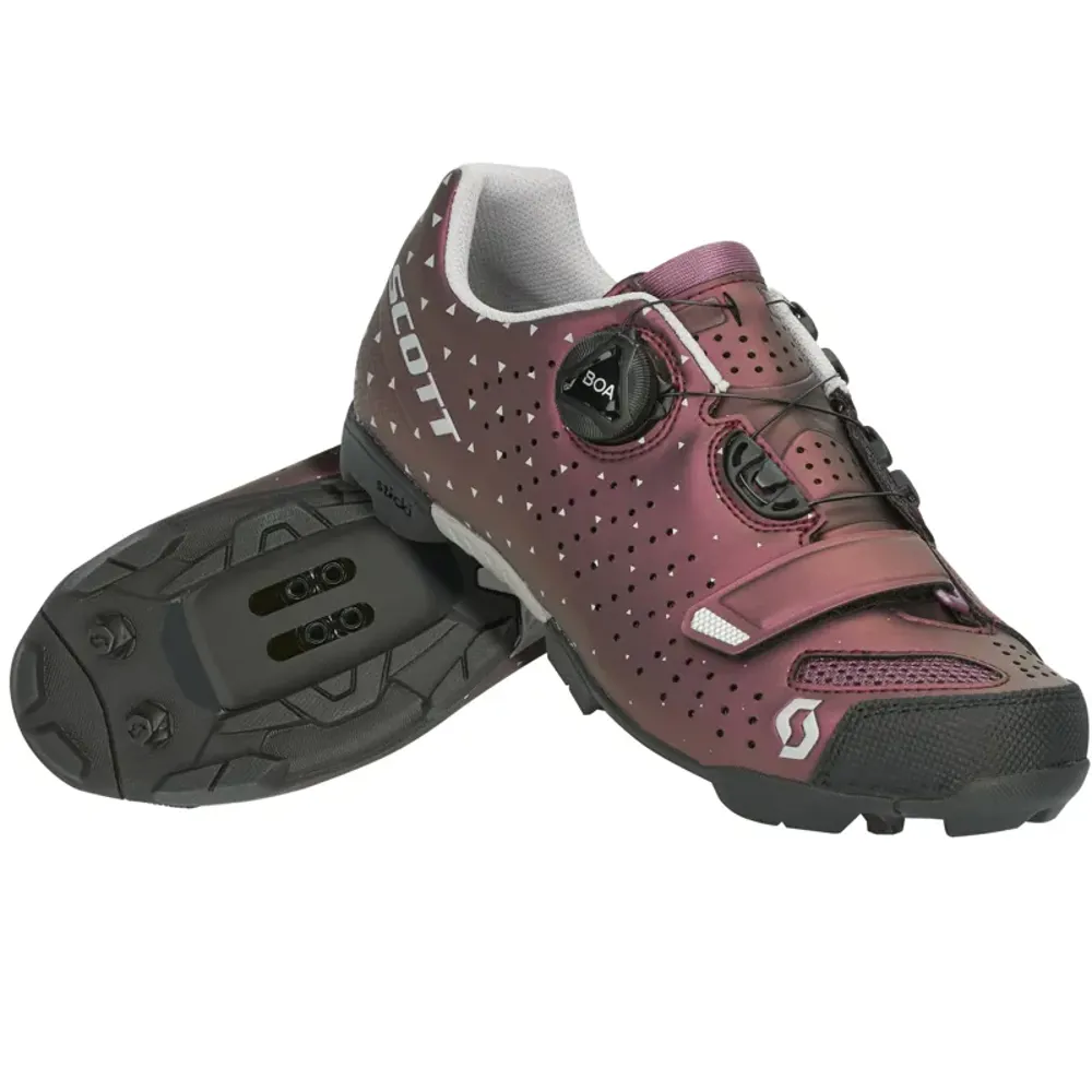 Scott Womens MTB Comp BOA Shoes - Matt Cassis Red Silver 3.5 UK