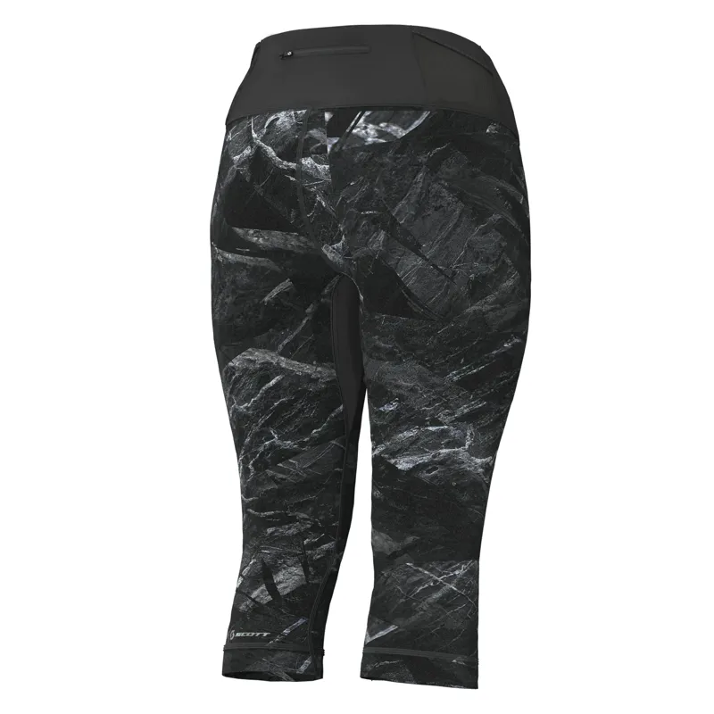 Scott Run Womens Kinabalu 3 Qtr Tights - Black White-1