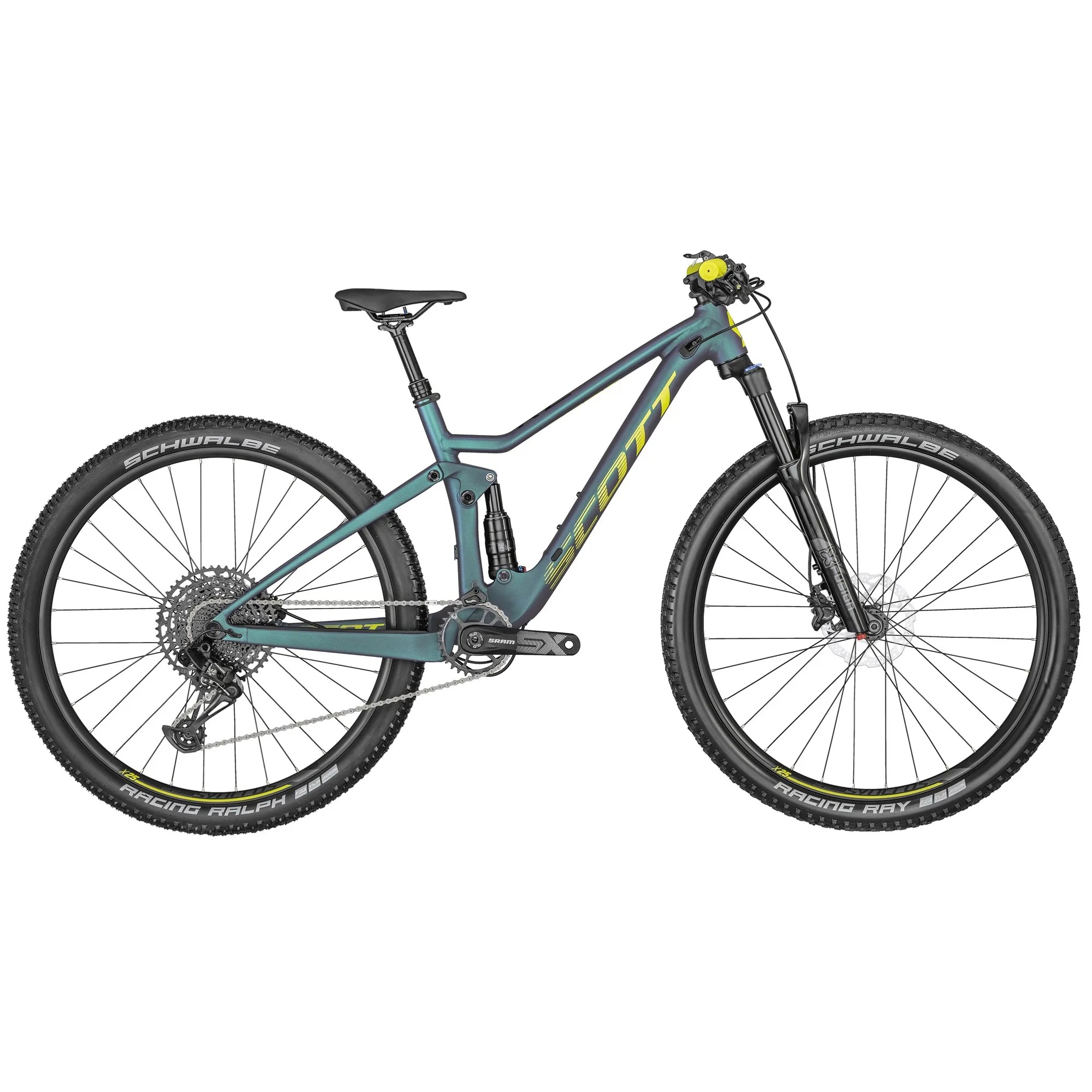 2022 Scott Spark 700 Full Suspension MTB Green Run and Ride