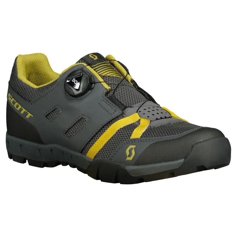 Scott Sport Crus-R BOA SPD Shoes - Grey Yellow-2