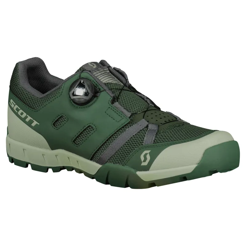Scott Sport Crus-R BOA SPD Shoes - Dark Green Light Green-2