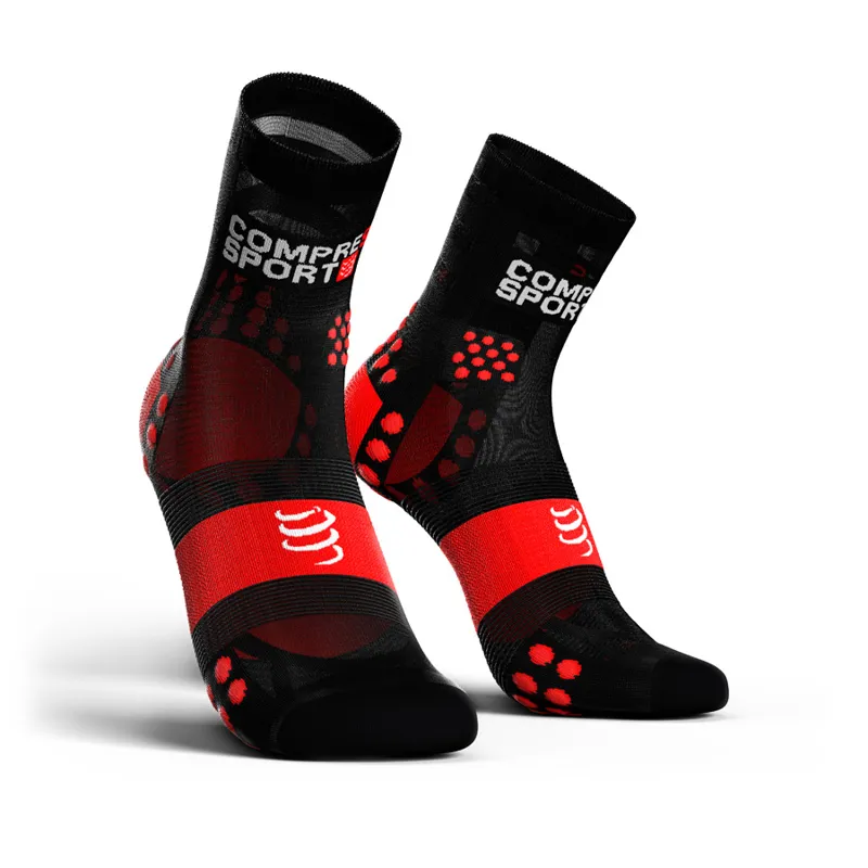 Compressport ProRacing Socks V3.0 Ultralight Run Hi Black Red t2.