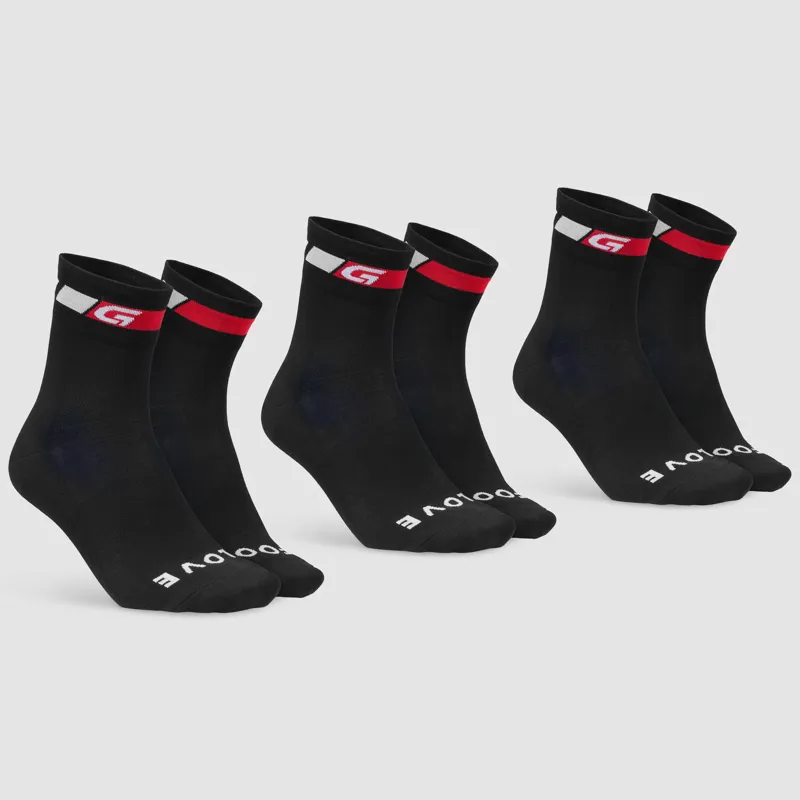 GripGrab Classic Regular Cut Summer Cycling Socks 3 Pack - Black