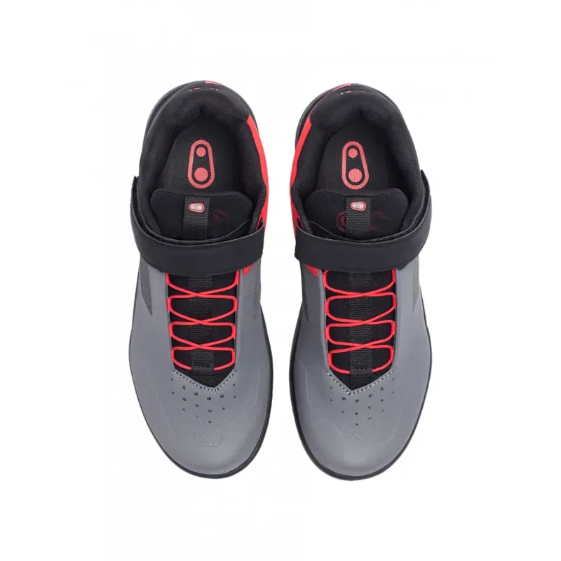 Crankbrothers Stamp Speedlace Flat MTB Shoes - Grey Black Red-1