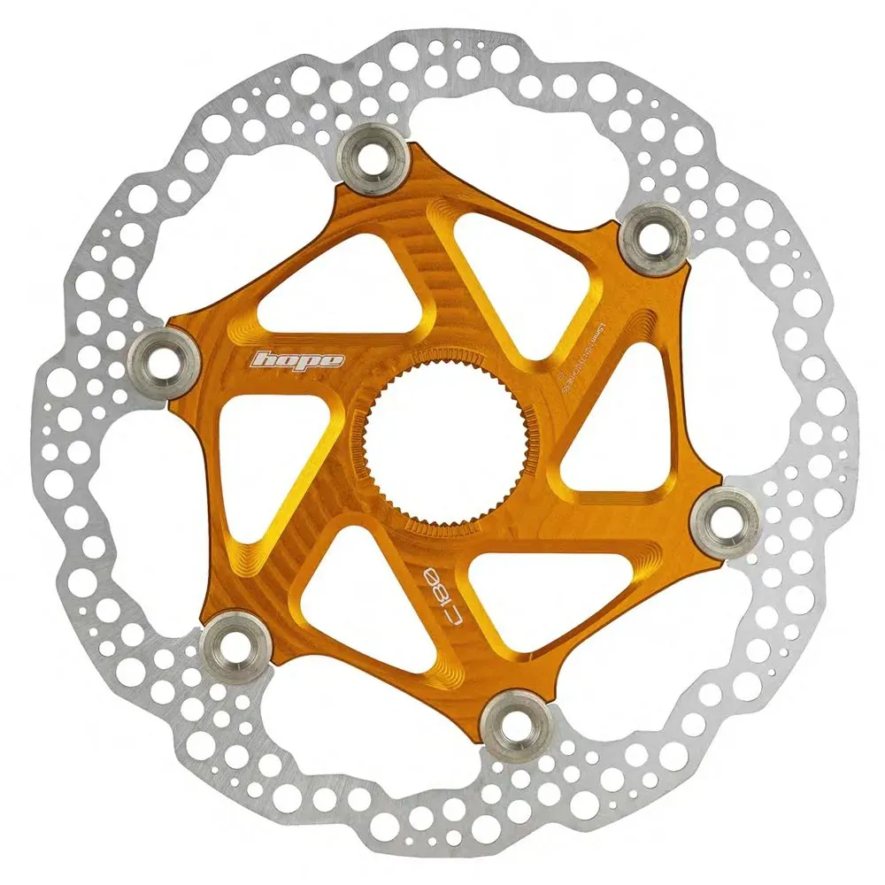 Hope MTB Centre-Lock Floating Disc Rotor - 180mm - Orange