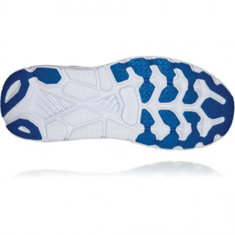 Hoka Mens Clifton 6 Wide - Mandarin Red Blue-2