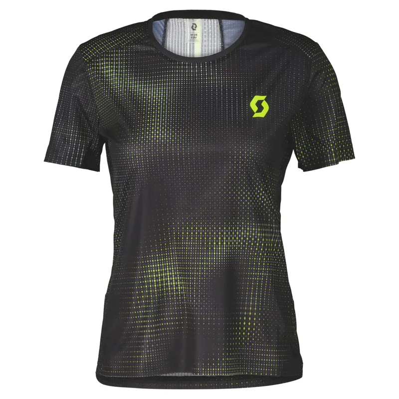 Scott Womens RC Run Short Sleeve Shirt - Black Yellow