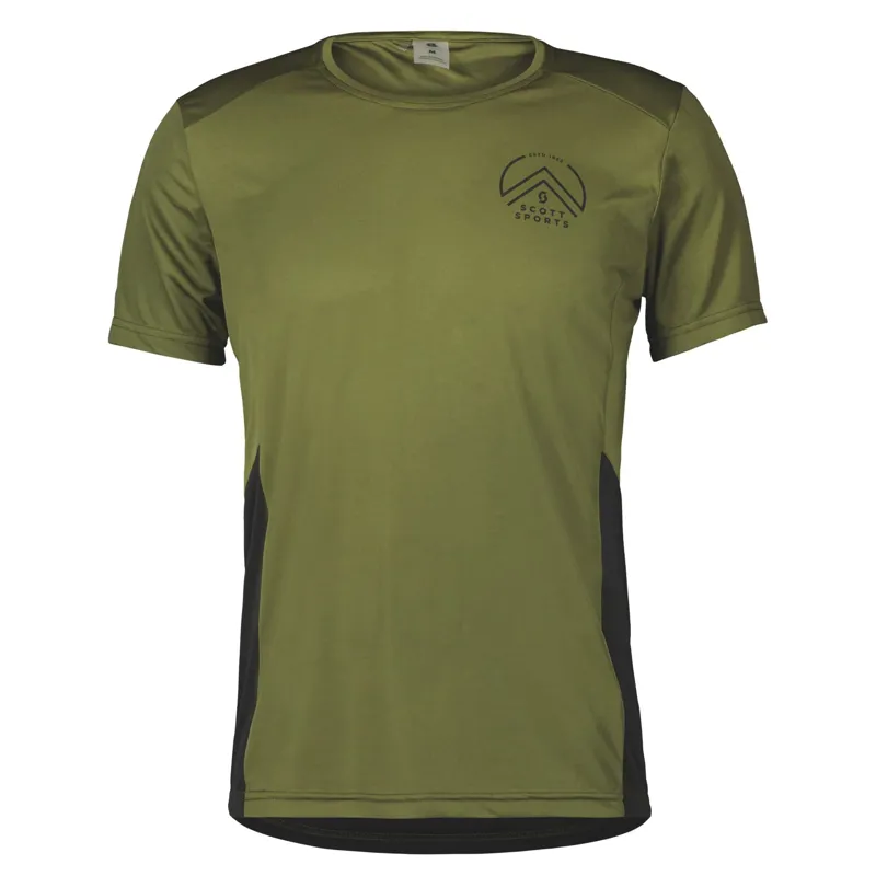 Scott Mens Endurance Tech Short Sleeve Shirt - Fir Green Black