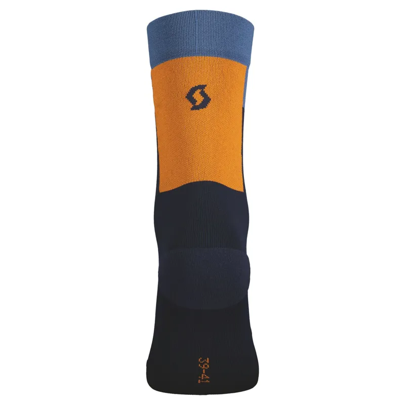 Scott Block Stripe Crew Socks - Dark Blue Braze Orange-1
