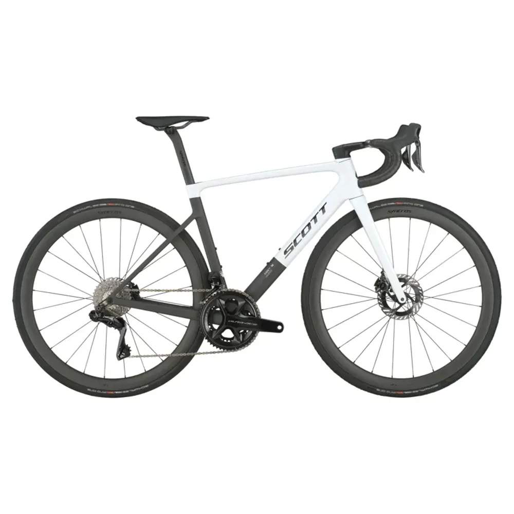 2025 Scott Addict RC Pro Road Bike - Cumulus White Carbon Black
