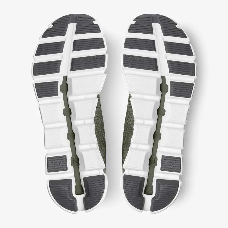 On Cloud 5 Road Running Shoes - Olive White-2