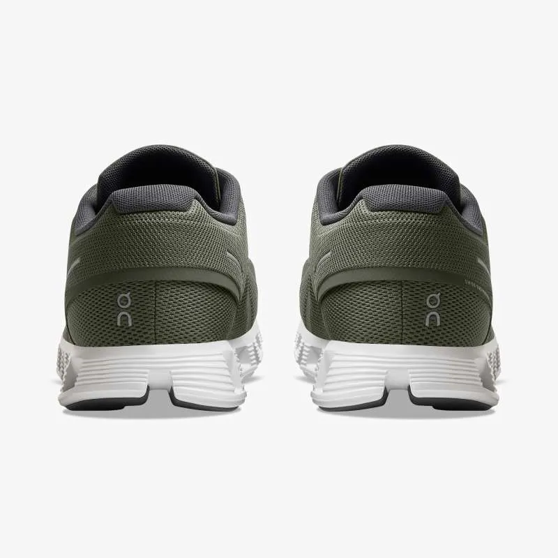 On Cloud 5 Road Running Shoes - Olive White-4