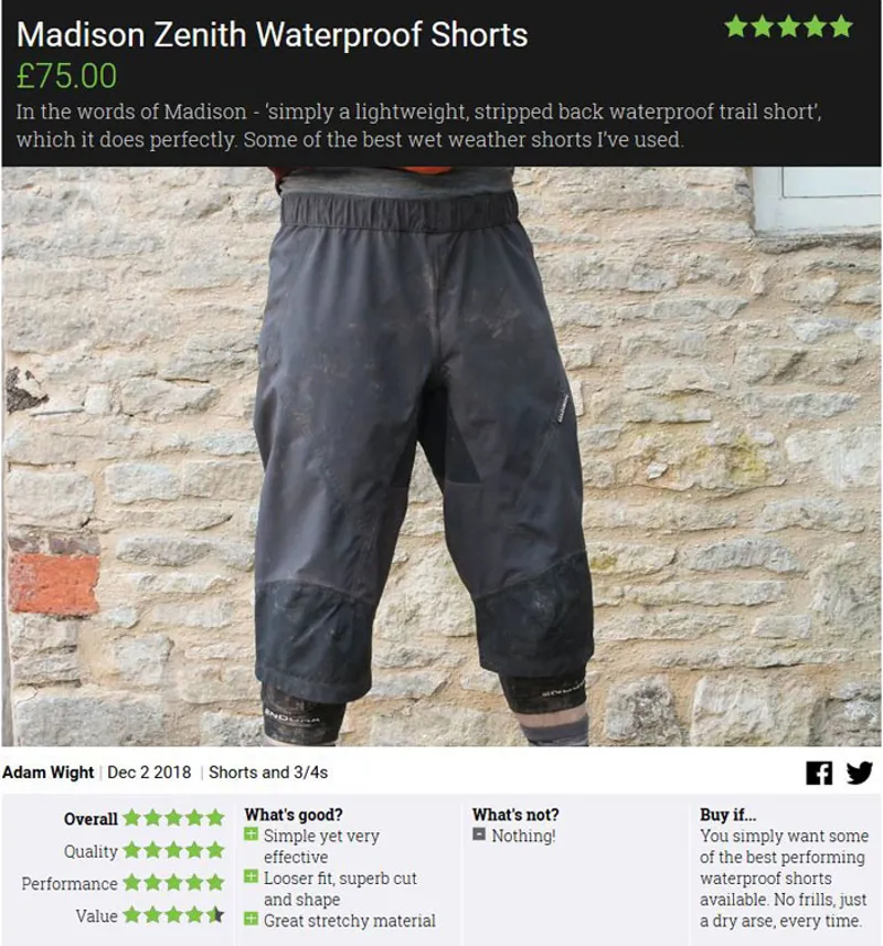 madison zenith shorts