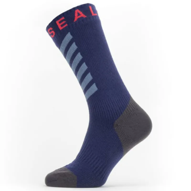 Sealskinz Waterproof Warm Weather Mid Length Sock with Hydrostop - Navy