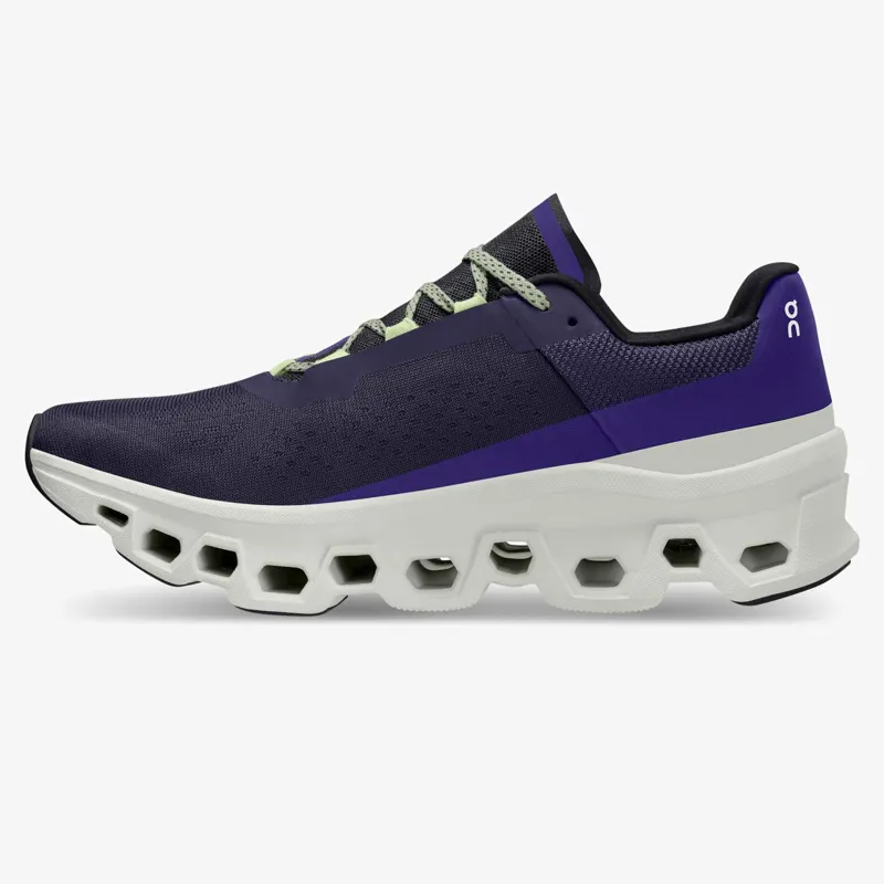 On Cloudmonster Mens Road Running Shoes Acai Aloe Run + Ride