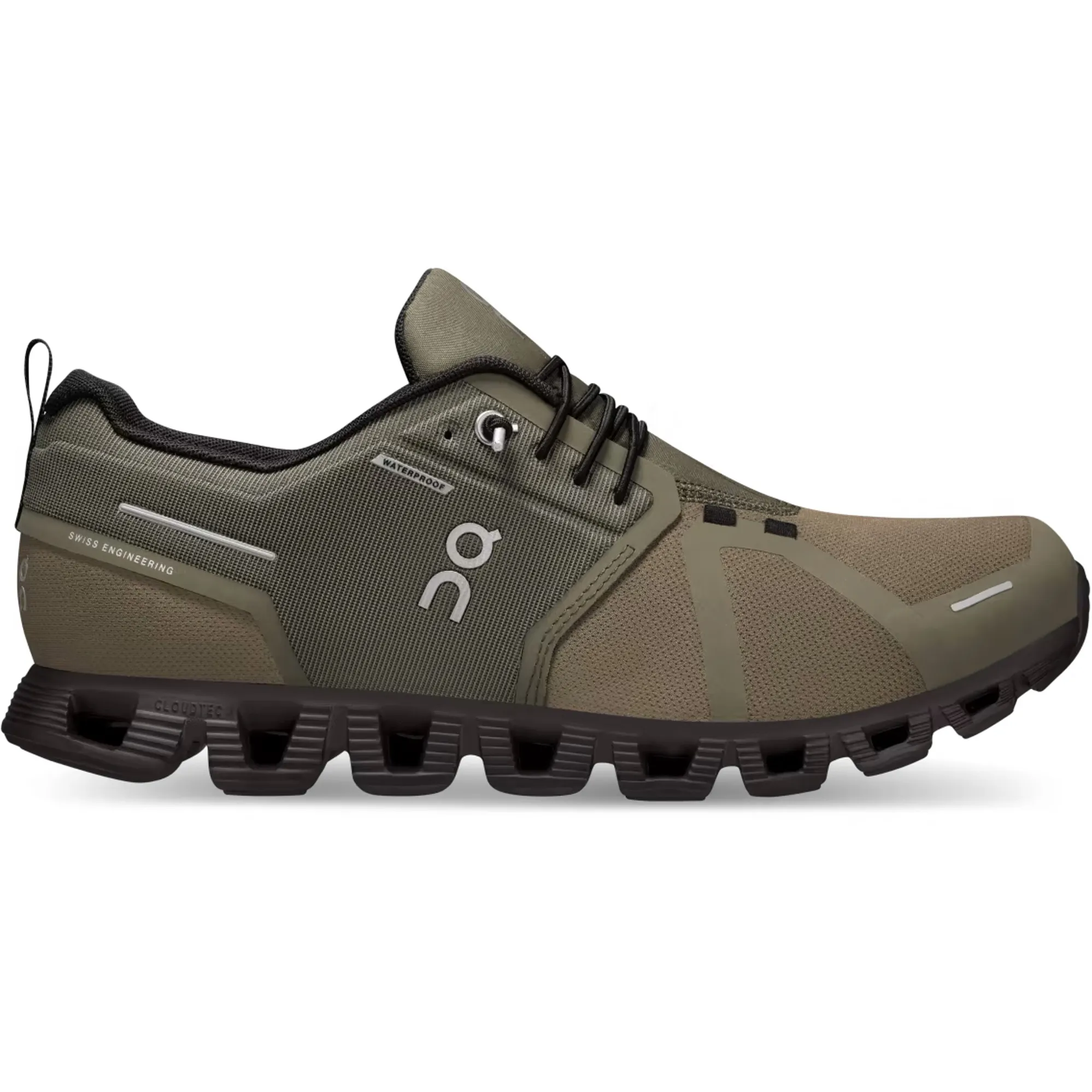 On Cloud 5 Waterproof Road Running Shoes Olive Black