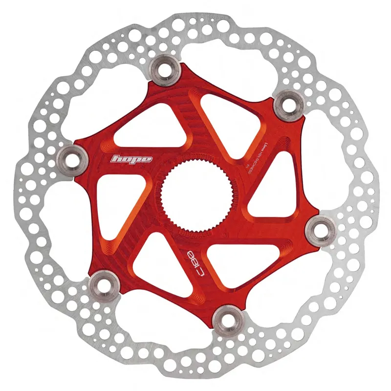 Hope MTB Centre-Lock Floating Disc Rotor - 180mm - Red