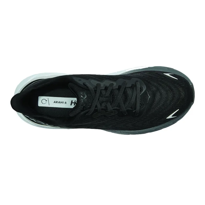 Hoka Arahi 6 Womens Wide Fit Road Running Shoe - Black White-4