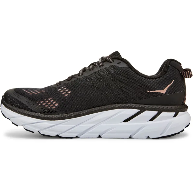 Hoka One One Womens Clifton 6 Running Shoes - Black Rose Gold-1