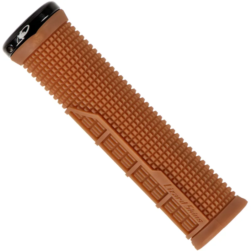 Lizard Skins Single-Sided Lock-On Machine Handlebar Grips - Gum Brown