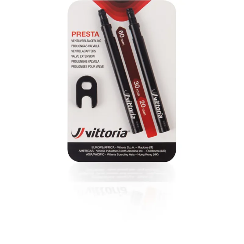 Vittoria Valve Extension - 20mm - 40mm - 60mm - Black