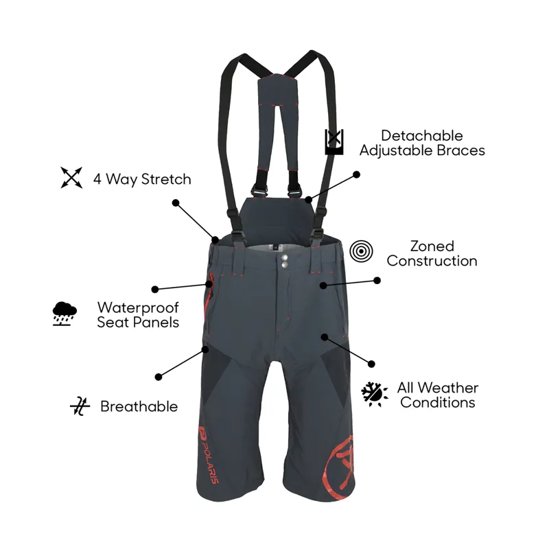 Polaris Discovery Zoned MTB Shorts - Grey Orange - S-1