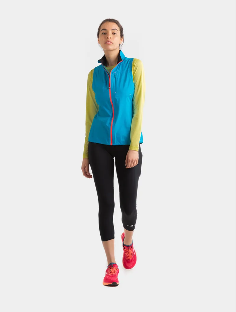 Ronhill Womens Tech LTW Gilet - Azure Hot Pink-2