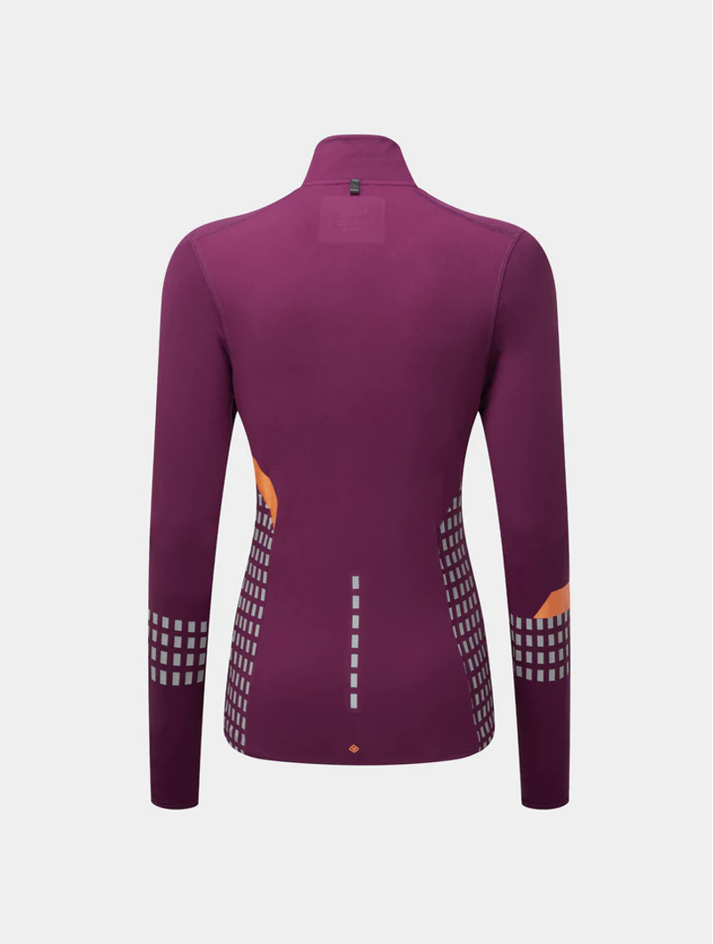 Ronhill Womens Tech Afterhours 1/2 Zip Tee - Grape Mango-1