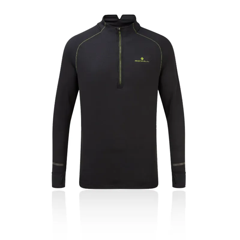 Ronhill Tech Matrix Half-Zip Top - Black Yellow
