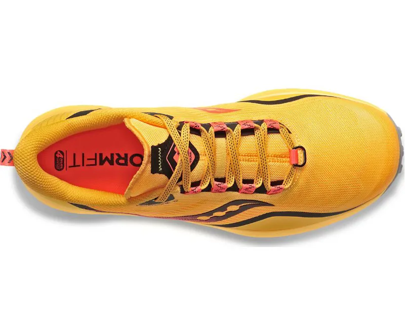 Saucony Peregrine 12 Trail Running Shoes - ViziGold ViziRed-2